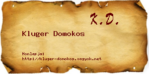Kluger Domokos névjegykártya